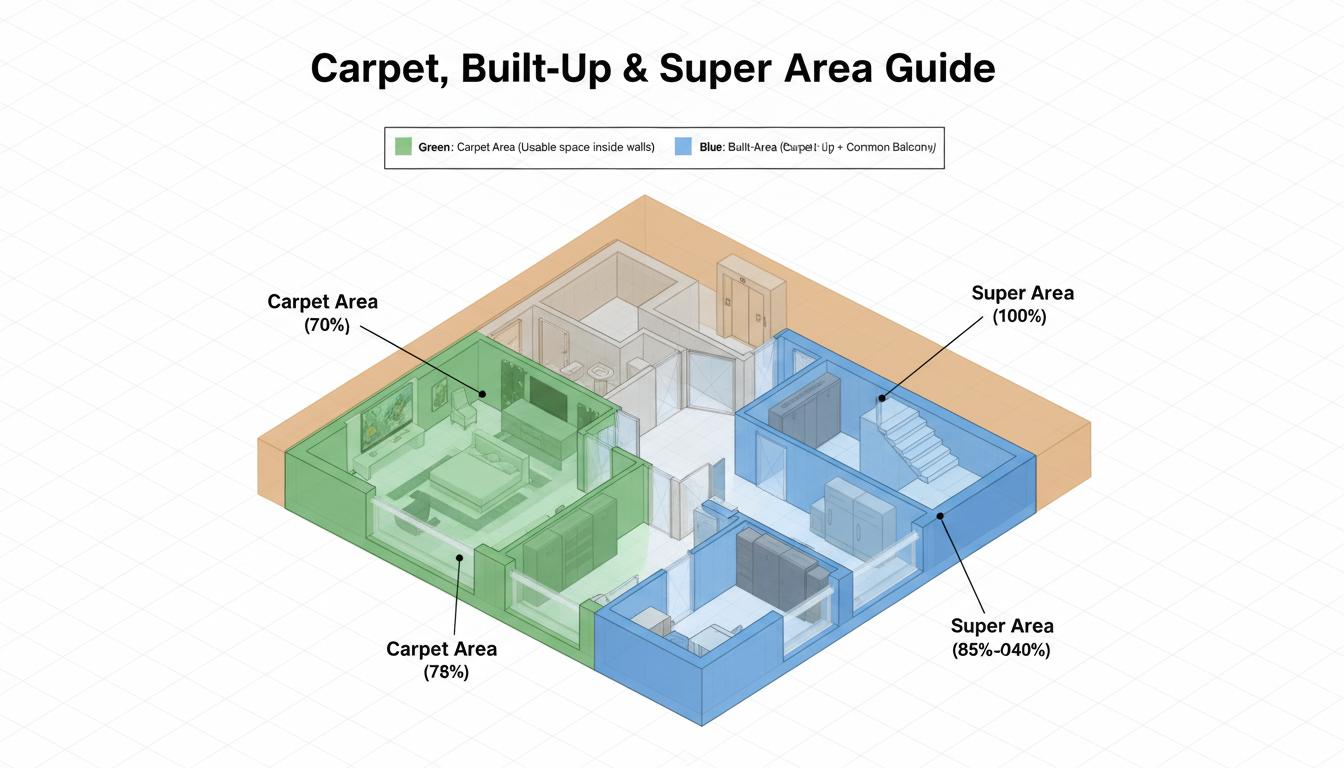 What Is Carpet Area, Built-Up Area and Super Area? Complete Guide