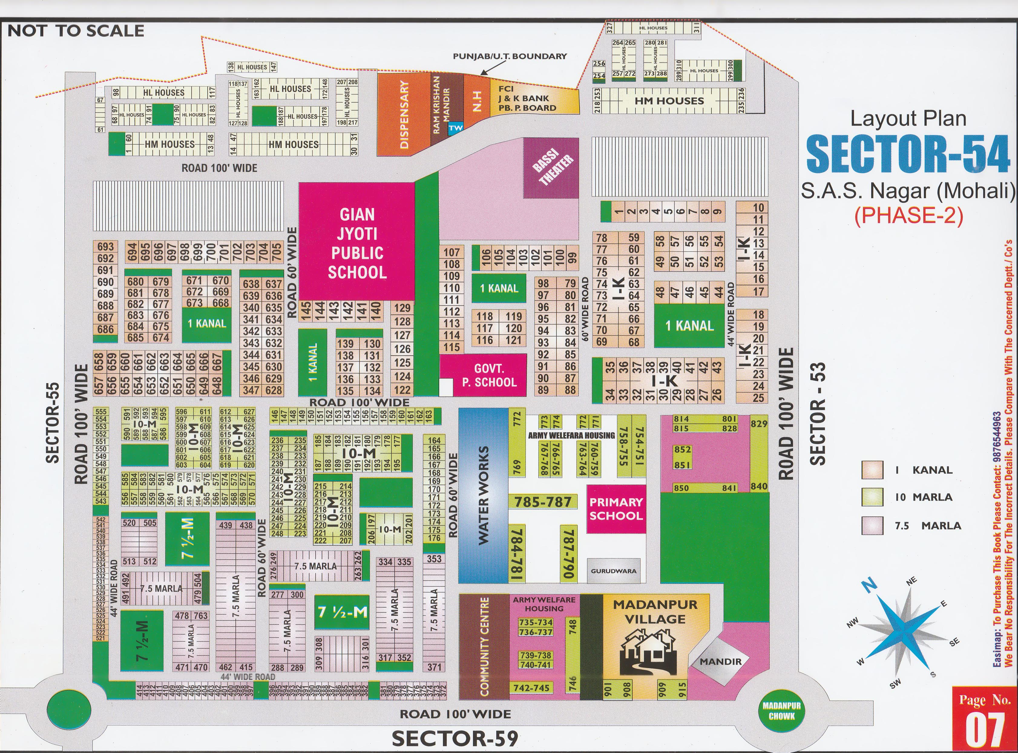 Sector 54 Mohali layout plan