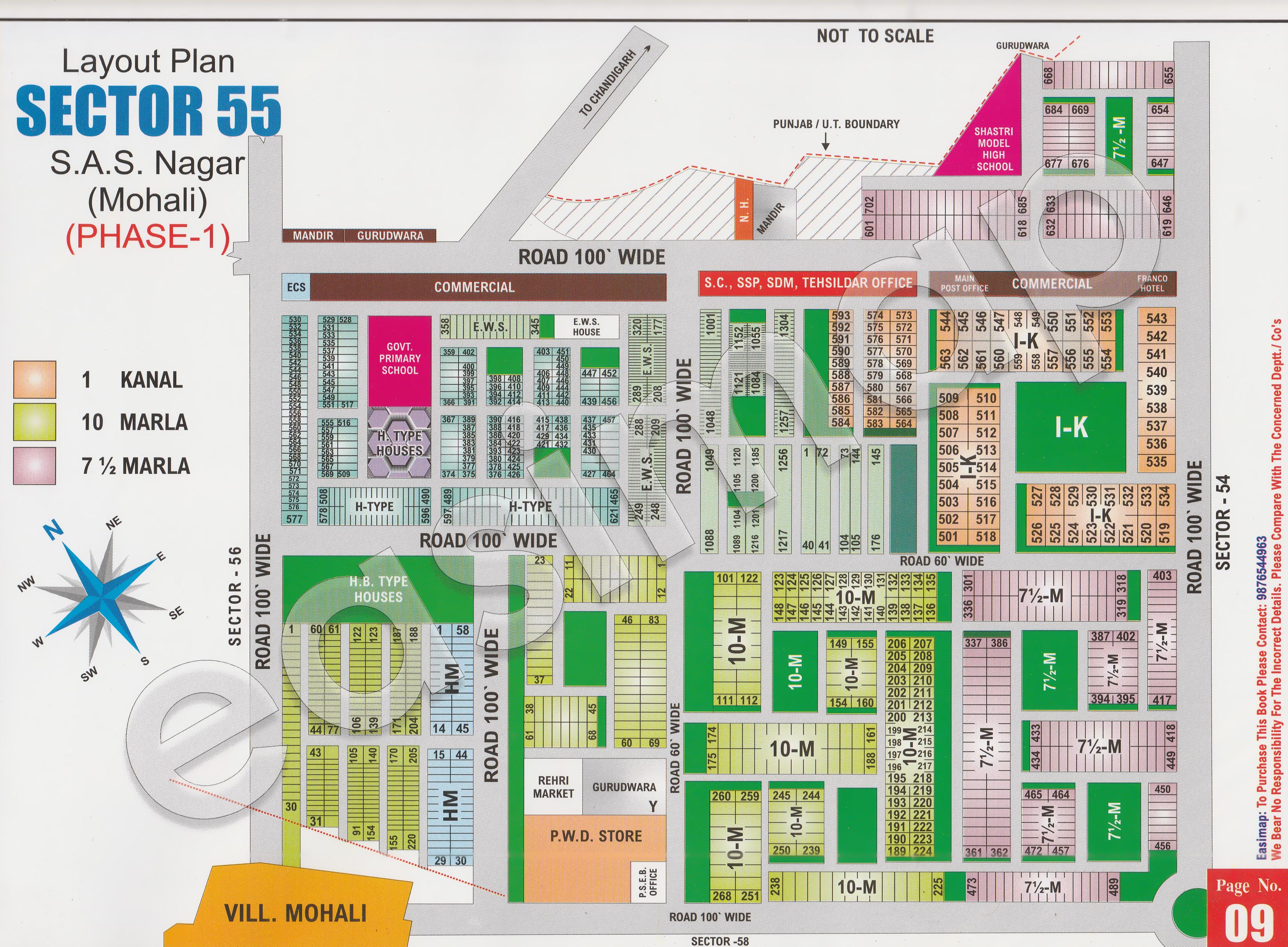 Sector 55 Mohali layout plan