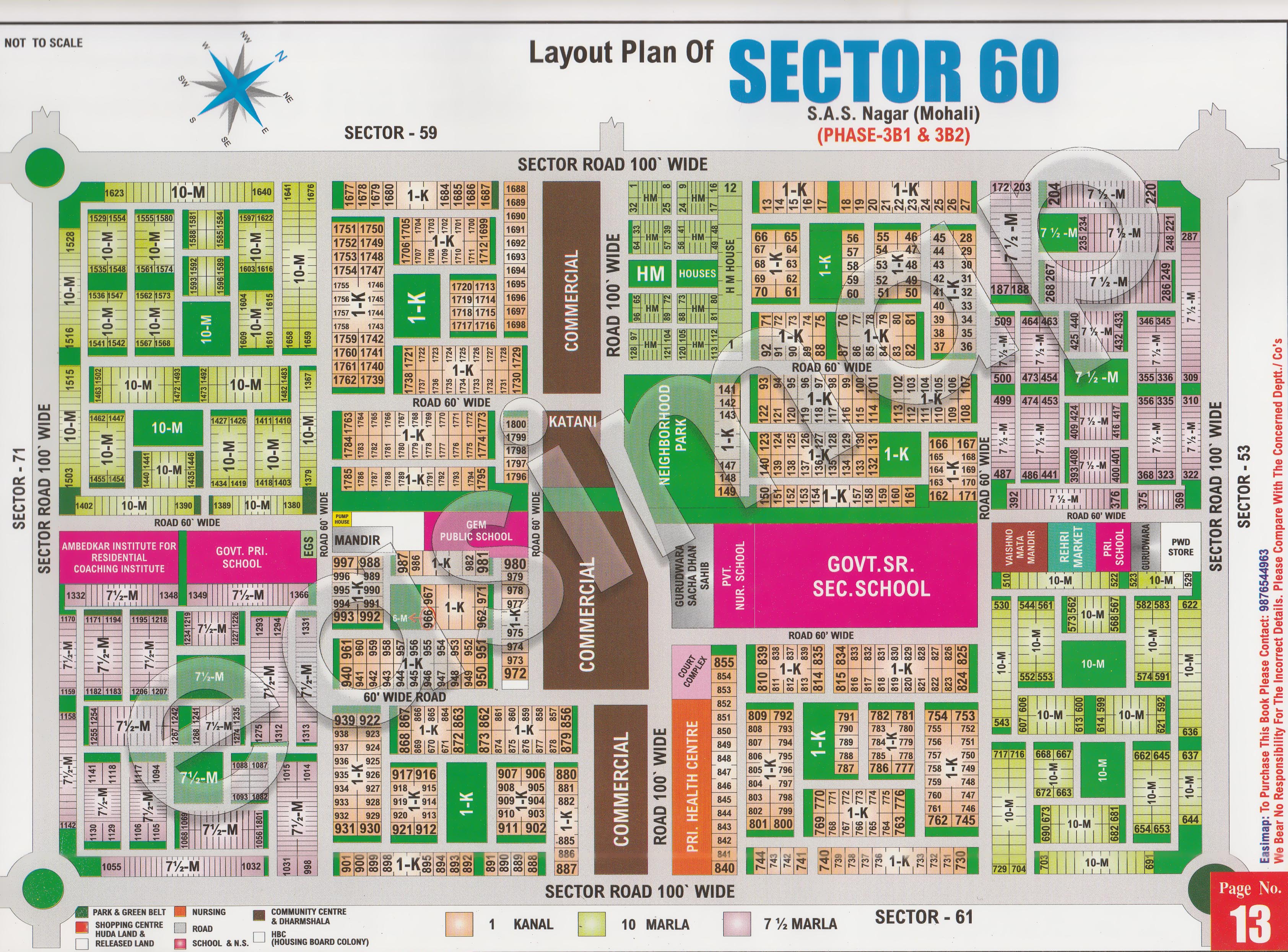 Sector 60 Mohali layout plan