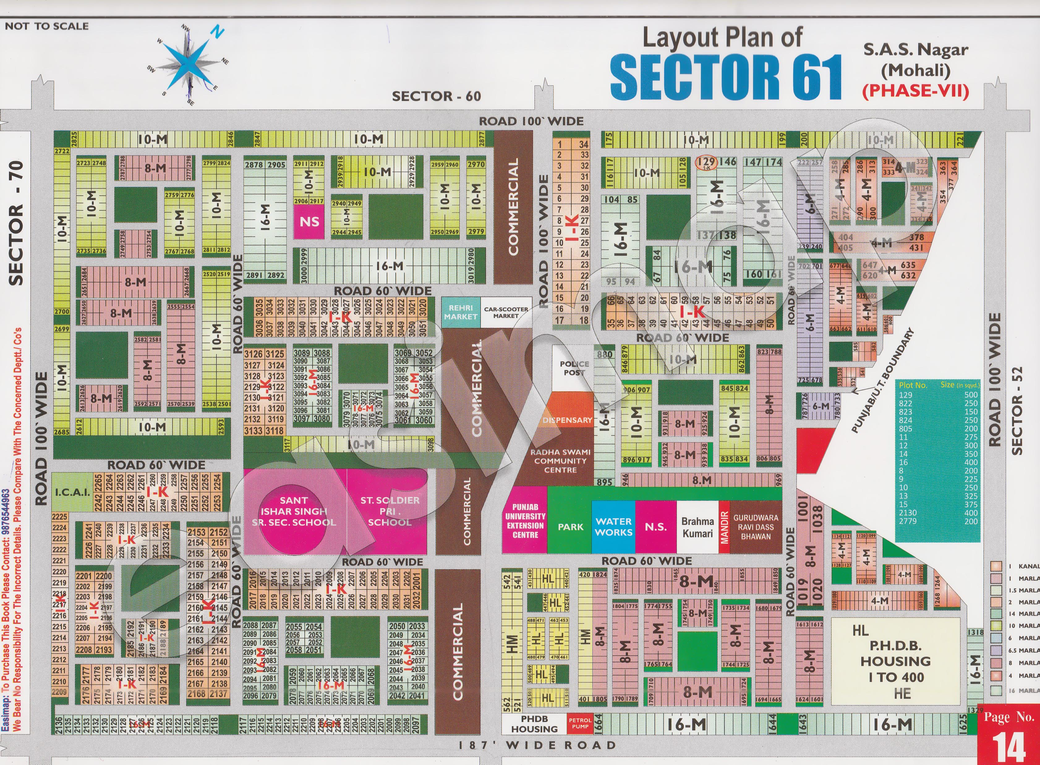 Sector 61 Mohali layout plan
