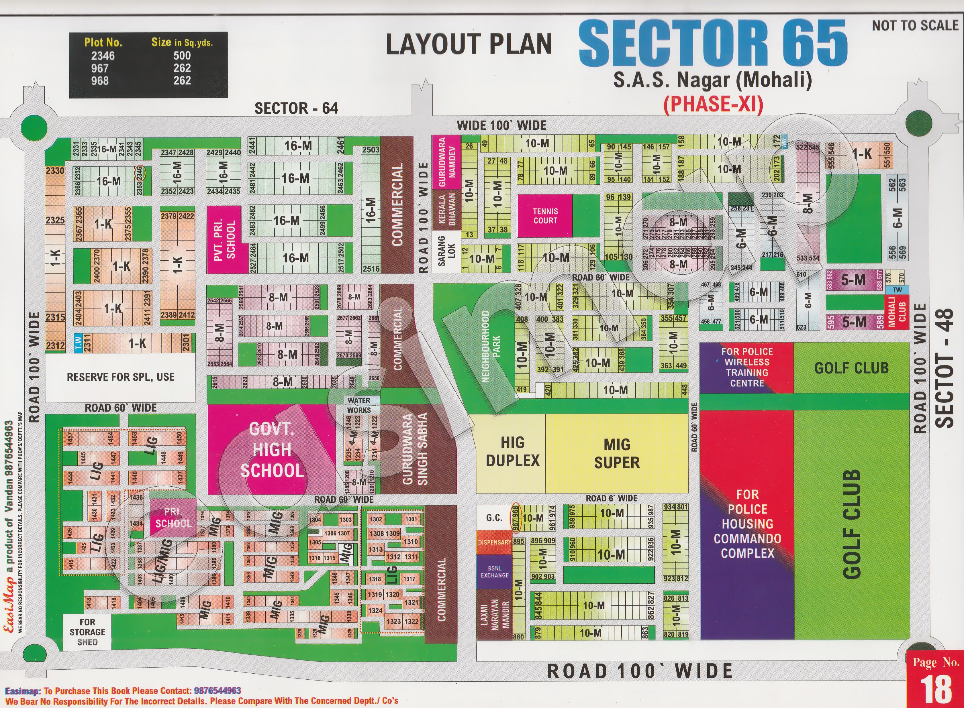 Sector 65 Mohali layout plan