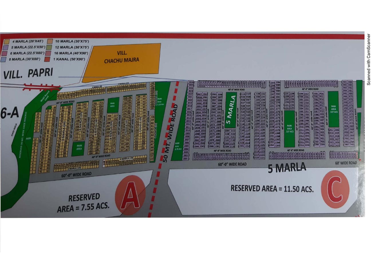 Aerocity Block A Mohali layout plan