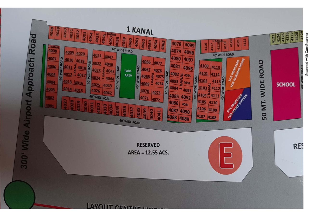 Aerocity Block E Mohali layout plan