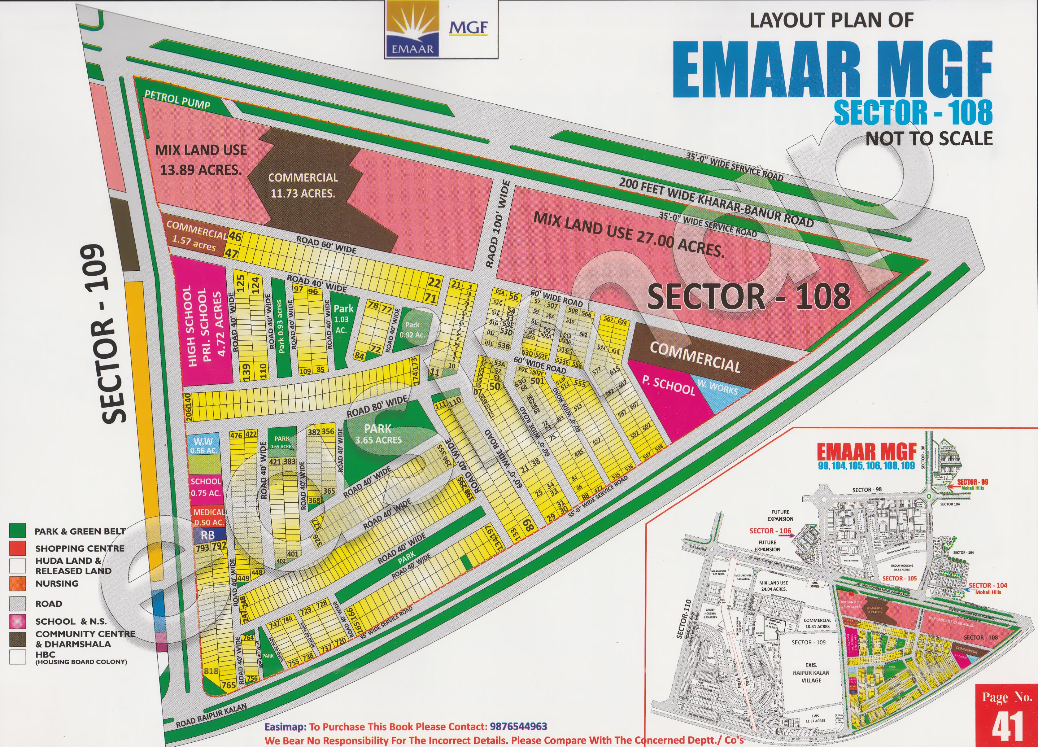 Emaar MGF Sector 108 Mohali layout plan