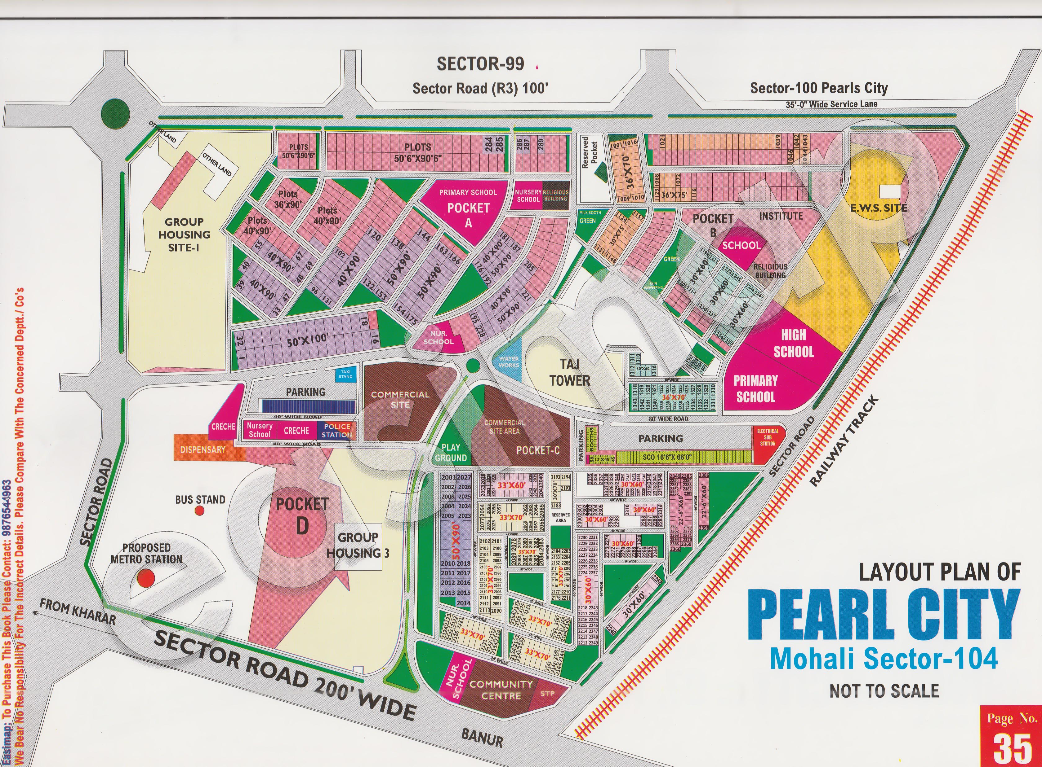 Pearls City Sector 104 Mohali layout plan
