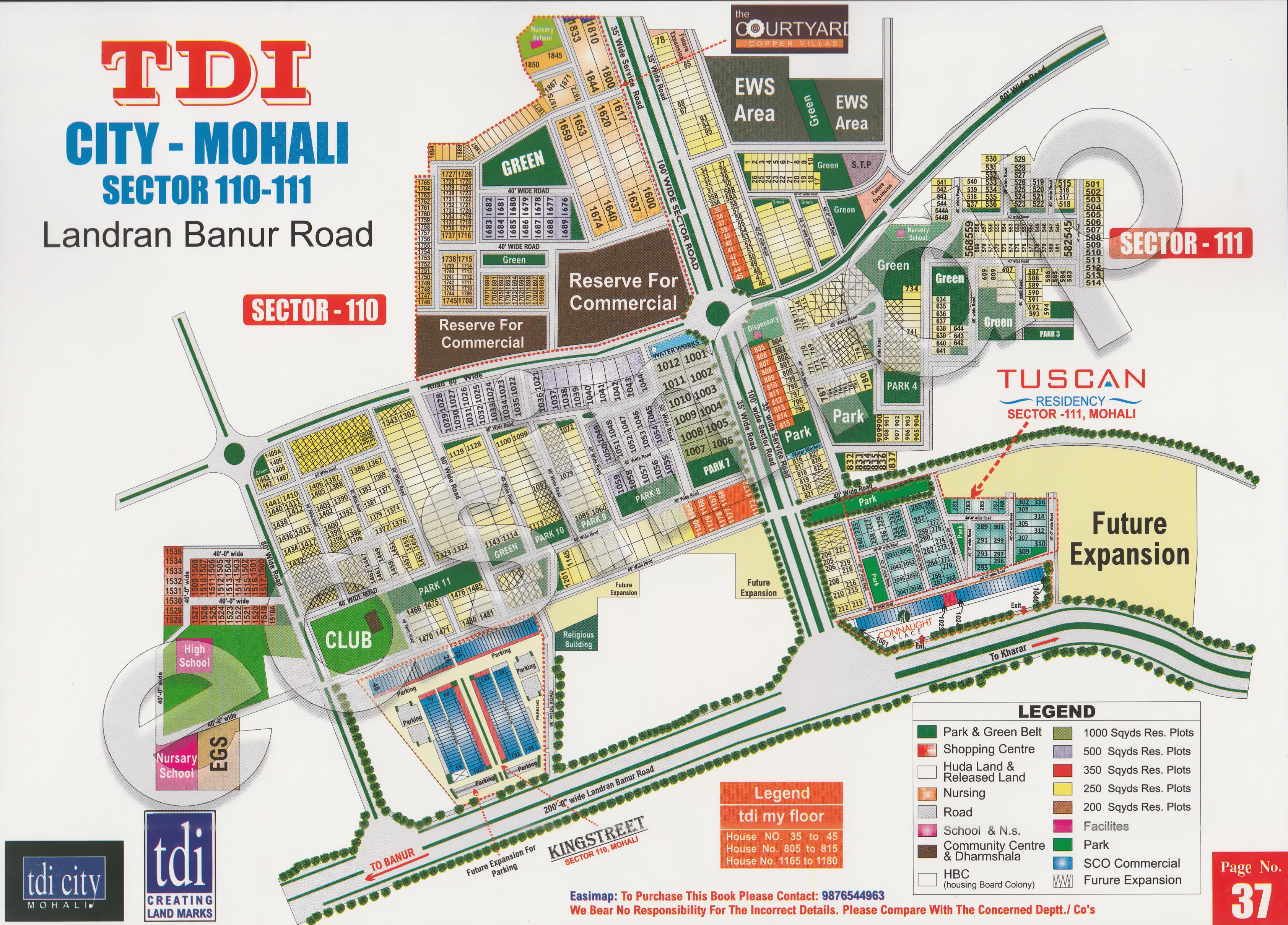 TDI City Sector 110-111 Mohali layout plan