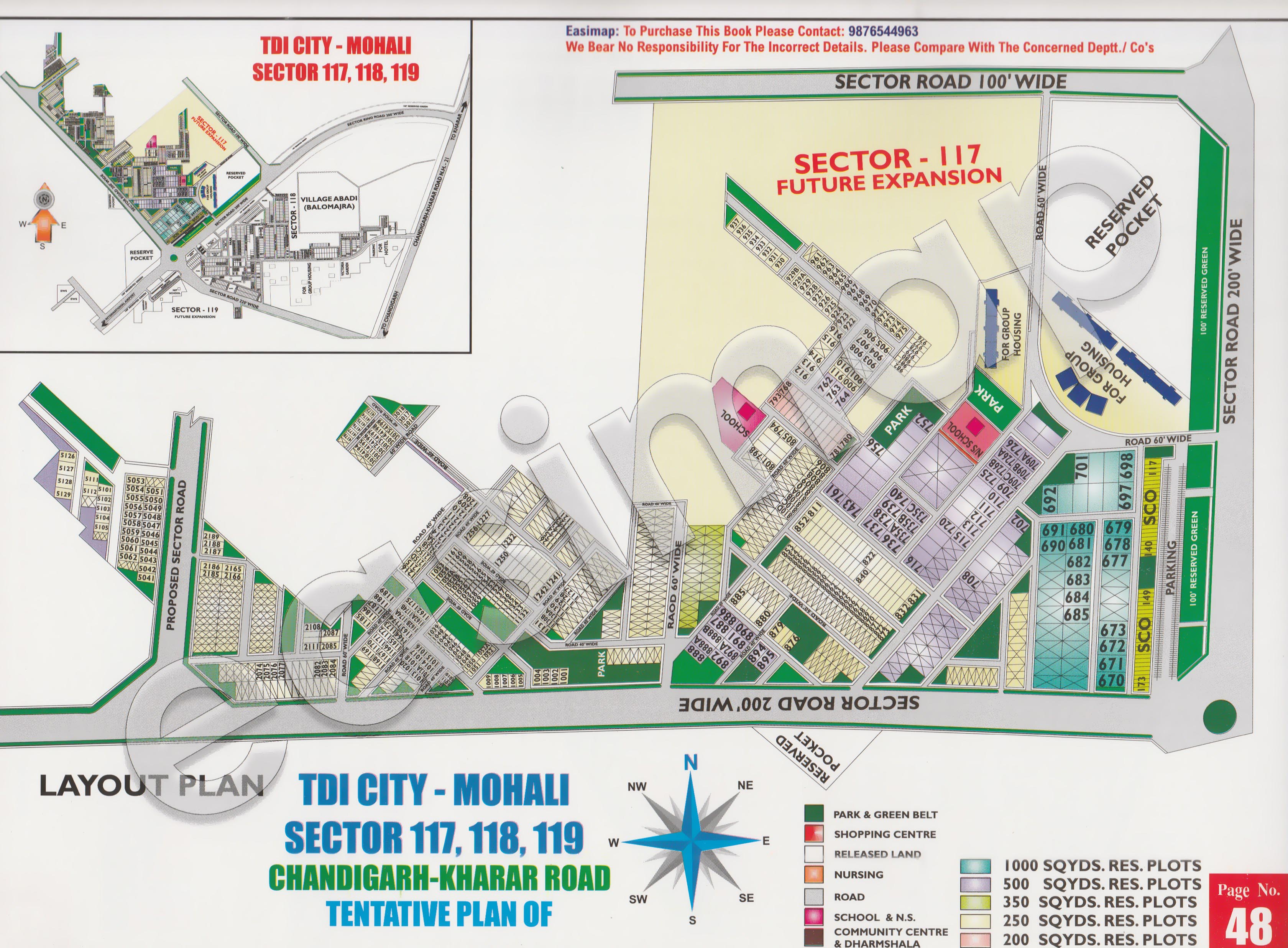 TDI City Sector 117 Mohali layout plan
