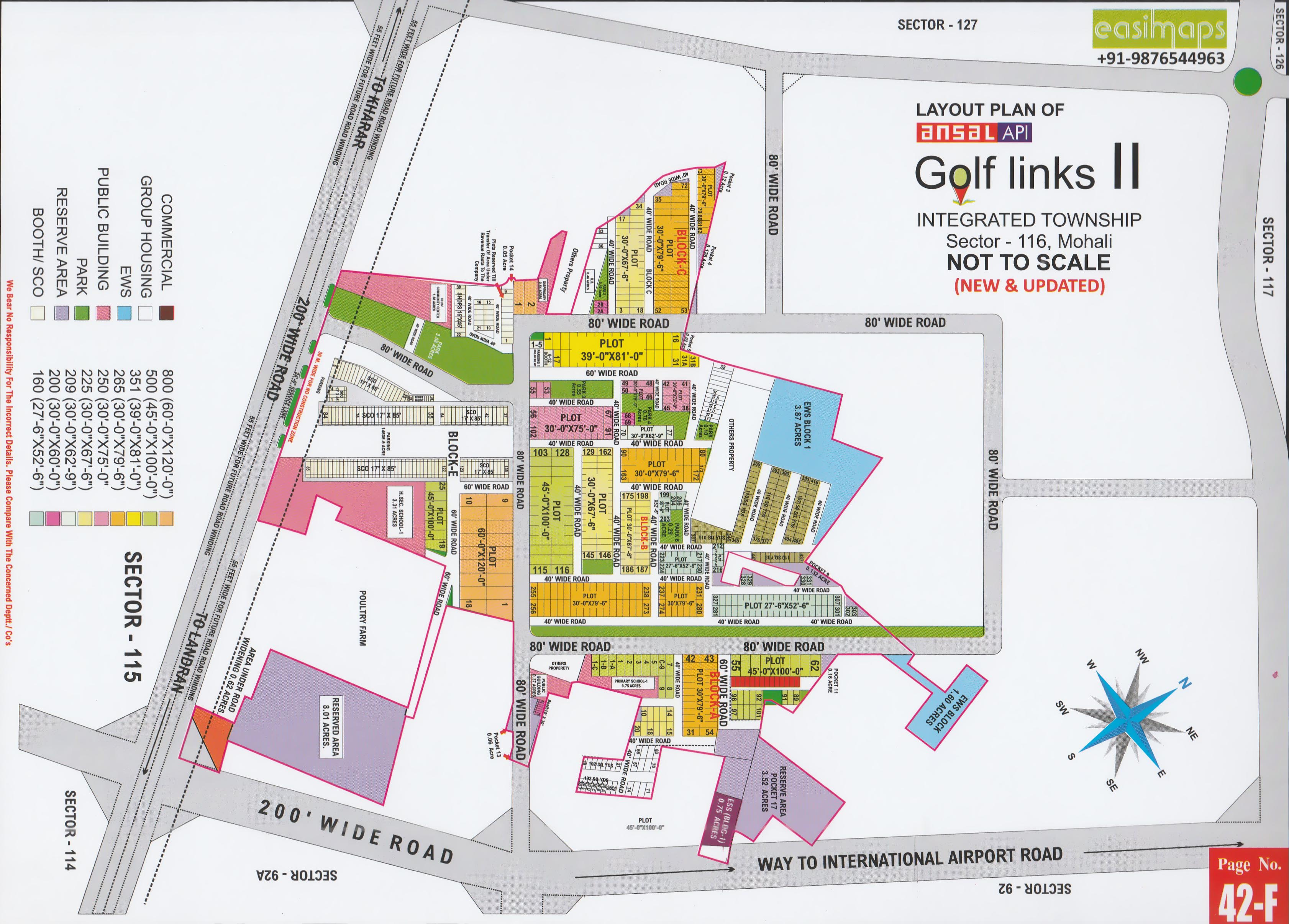 Ansal Sector 116 Mohali layout plan