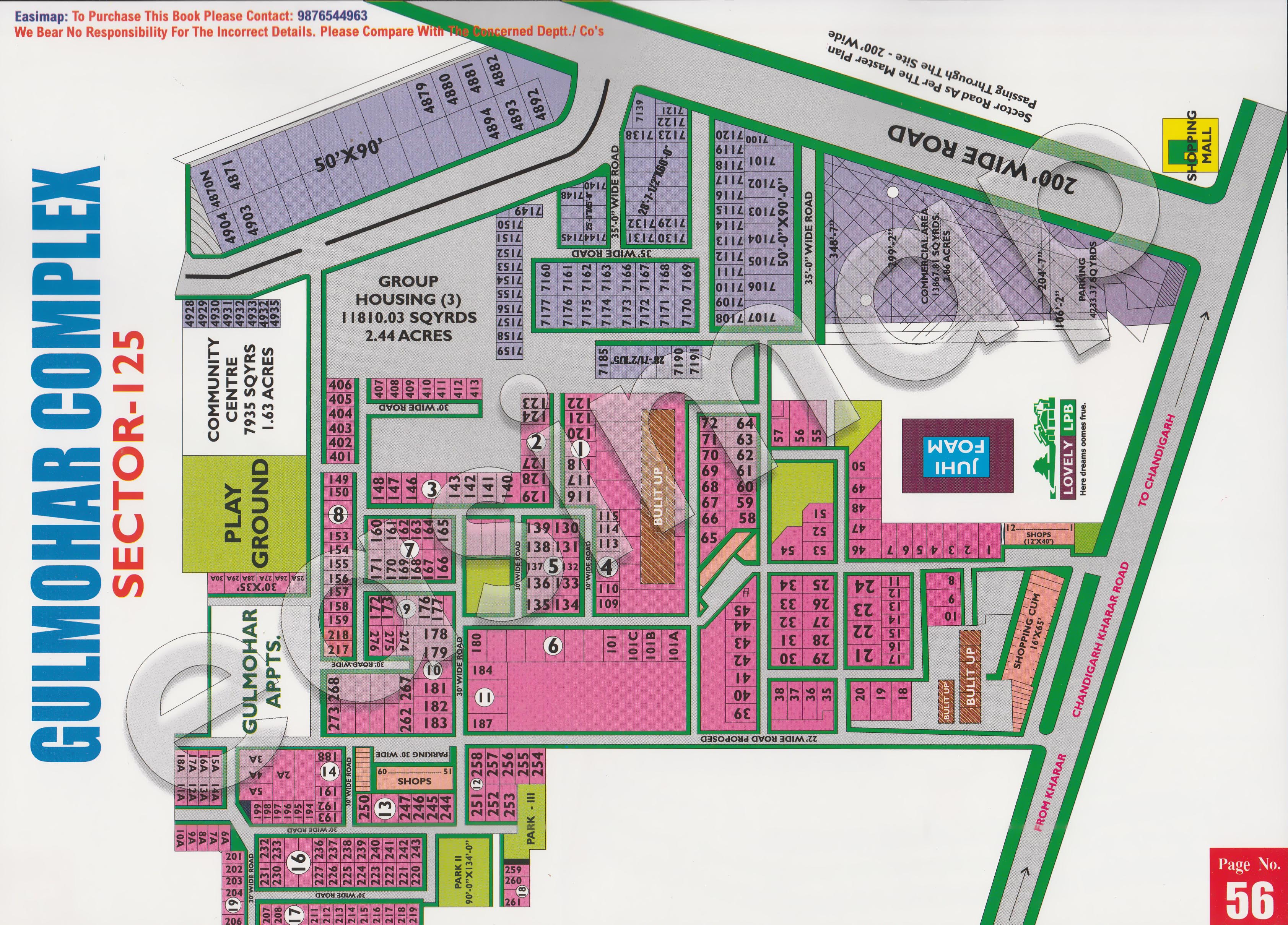 Gulmohar City Sector 125 Mohali layout plan