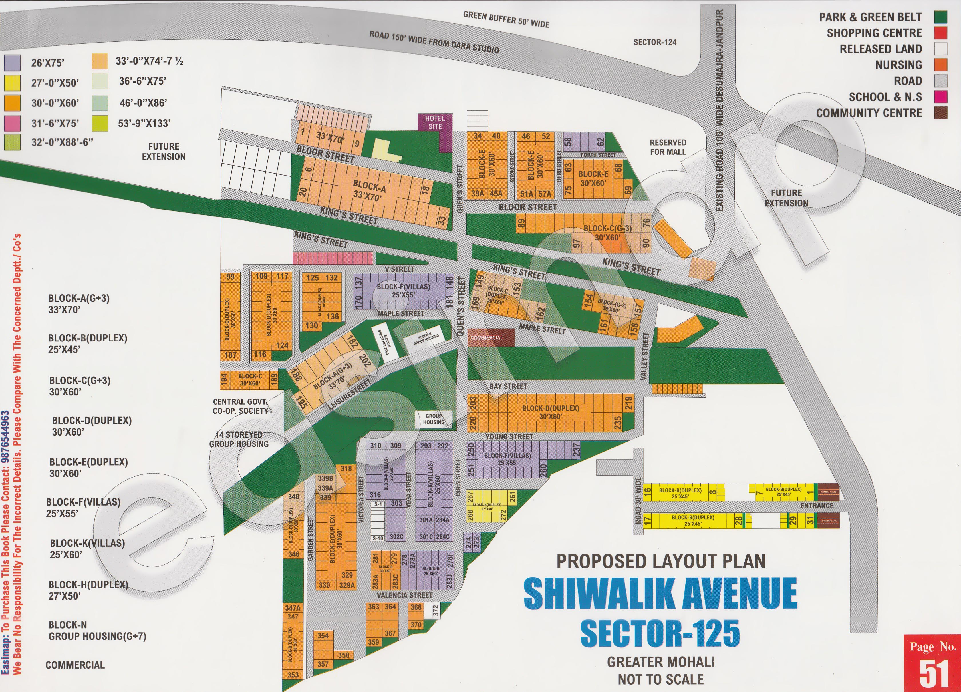 Shivalik Avenue Sector 125 Mohali layout plan