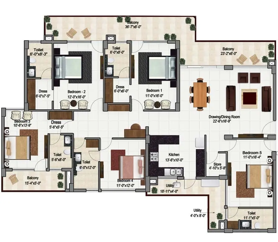 Green Lotus Saksham 5BHK Flat For Sale In Patiala Road, Zirakpur