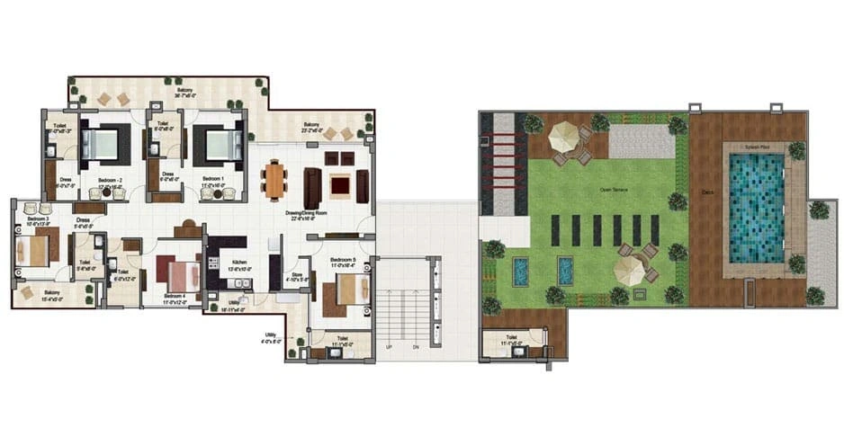 Green Lotus Saksham 5BHK Penthouse For Sale In Patiala Road, Zirakpur
