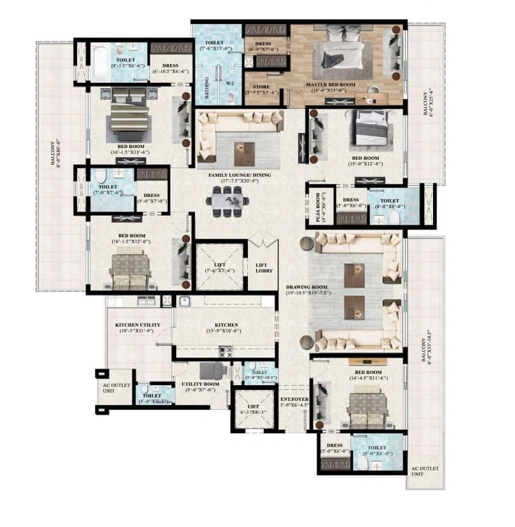 Noble Callista 5BHK+S Flat For Sale on Sector 66B, Mohali