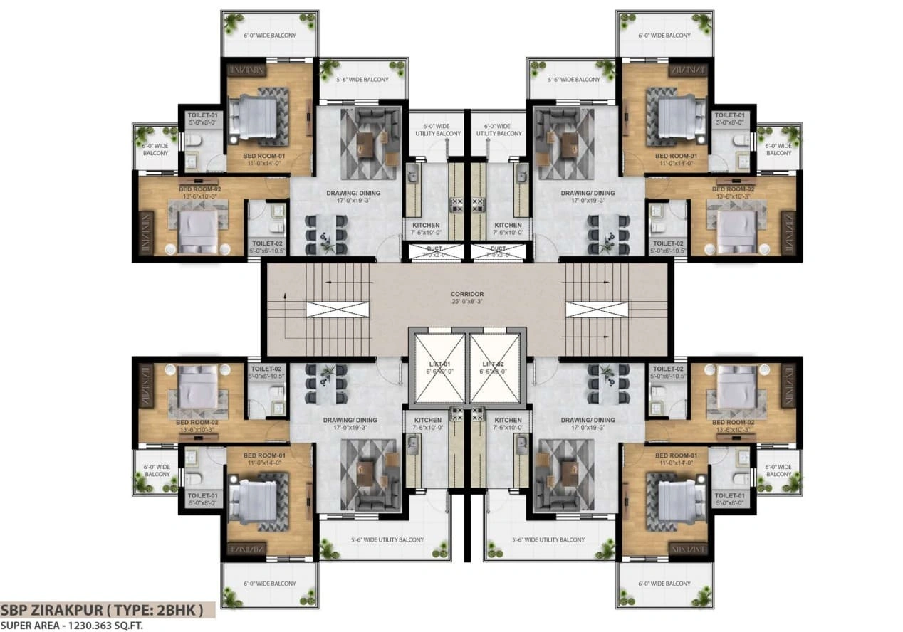 SBP City OF Dreams 2BHK Flat For Sale In Zirakpur, Nabha