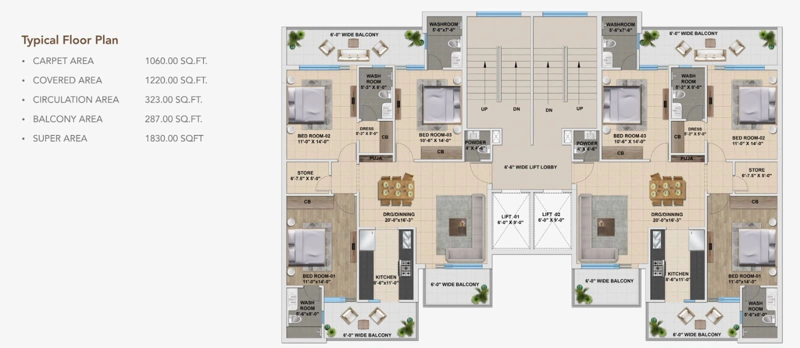 The Ananta Aspire 3BHK Flat For Sale In Zirakpur, Nabha