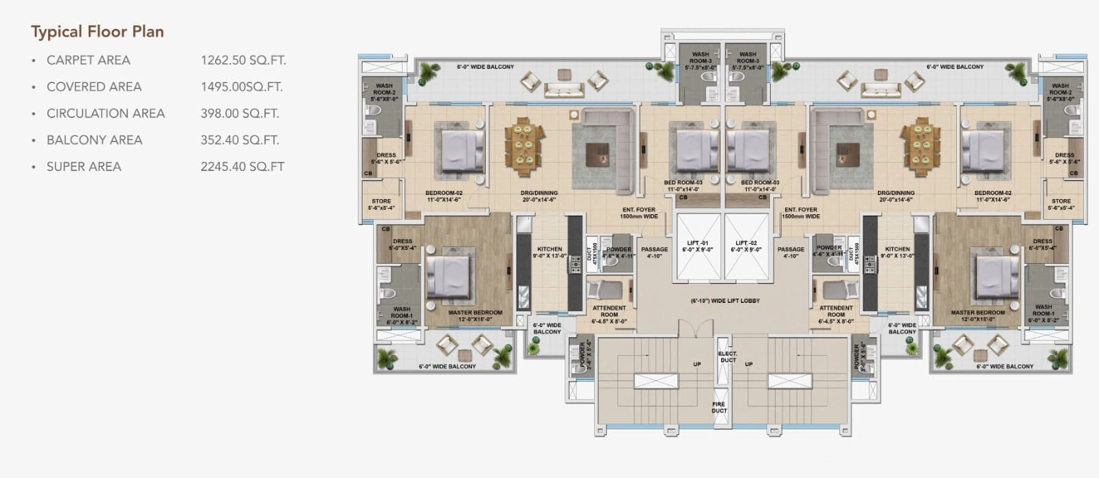 The Ananta Aspire 3BHK+S Flat For Sale In Zirakpur, Nabha
