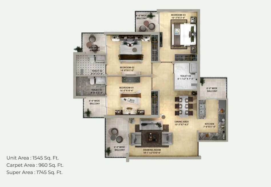 The Suman Marvelous 3BHK Flat For Sale In Ramgarh Bhudda, Zirakpur