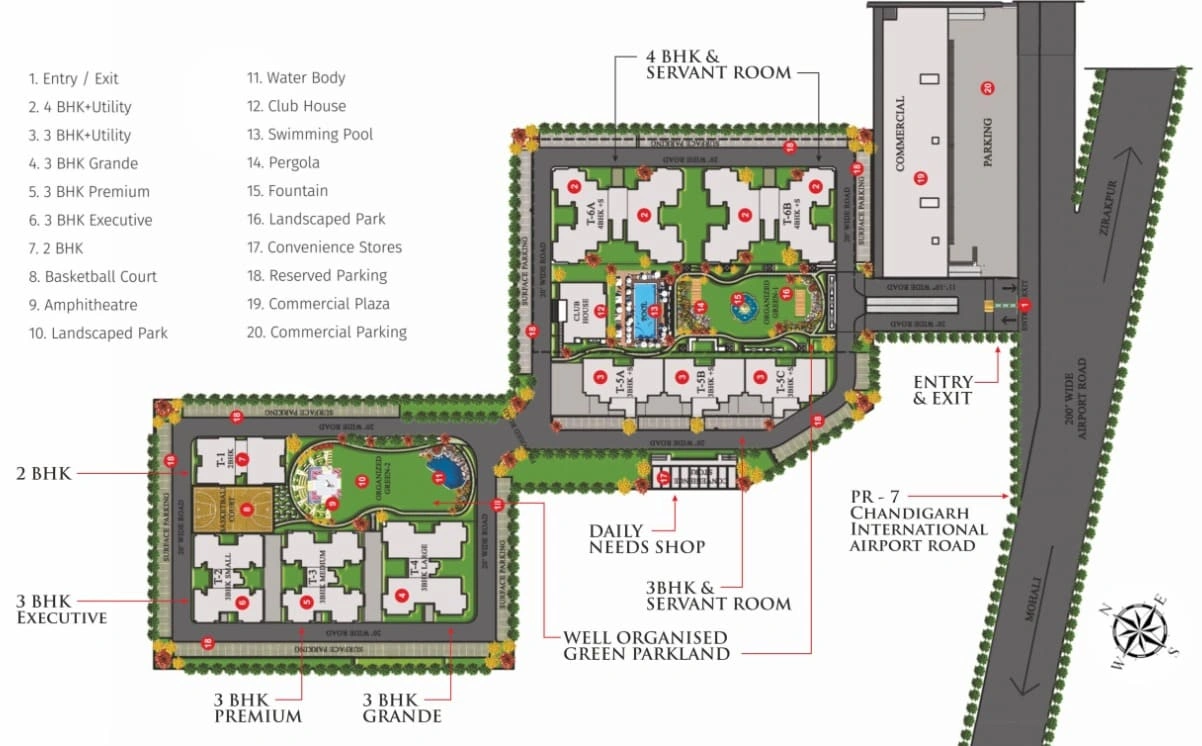 Uptown Skylla 4BHK+S Flat For Sale In Zirakpur