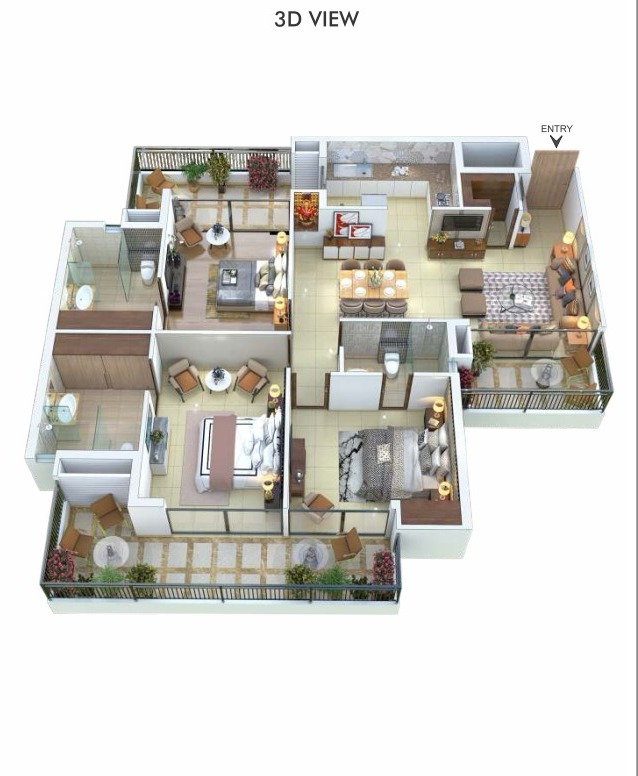 3 BHK + S Flat for Sale in Mohali – The Medallion, Sector 82A