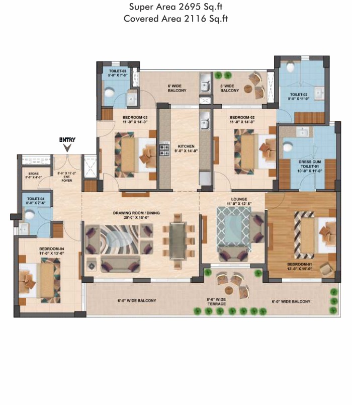 4 BHK Flat for Sale in Mohali – The Medallion